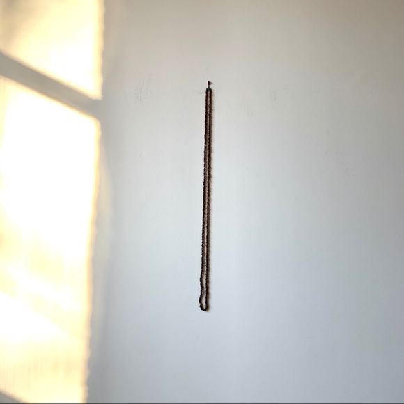 Dark cocoa brown beaded necklace Extra-long & loop-able Small iridescent beds - Picture 4 of 4